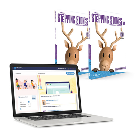 laptop and stepping stones 2.0 product boxes