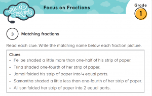 Matching Fractions Grade 1