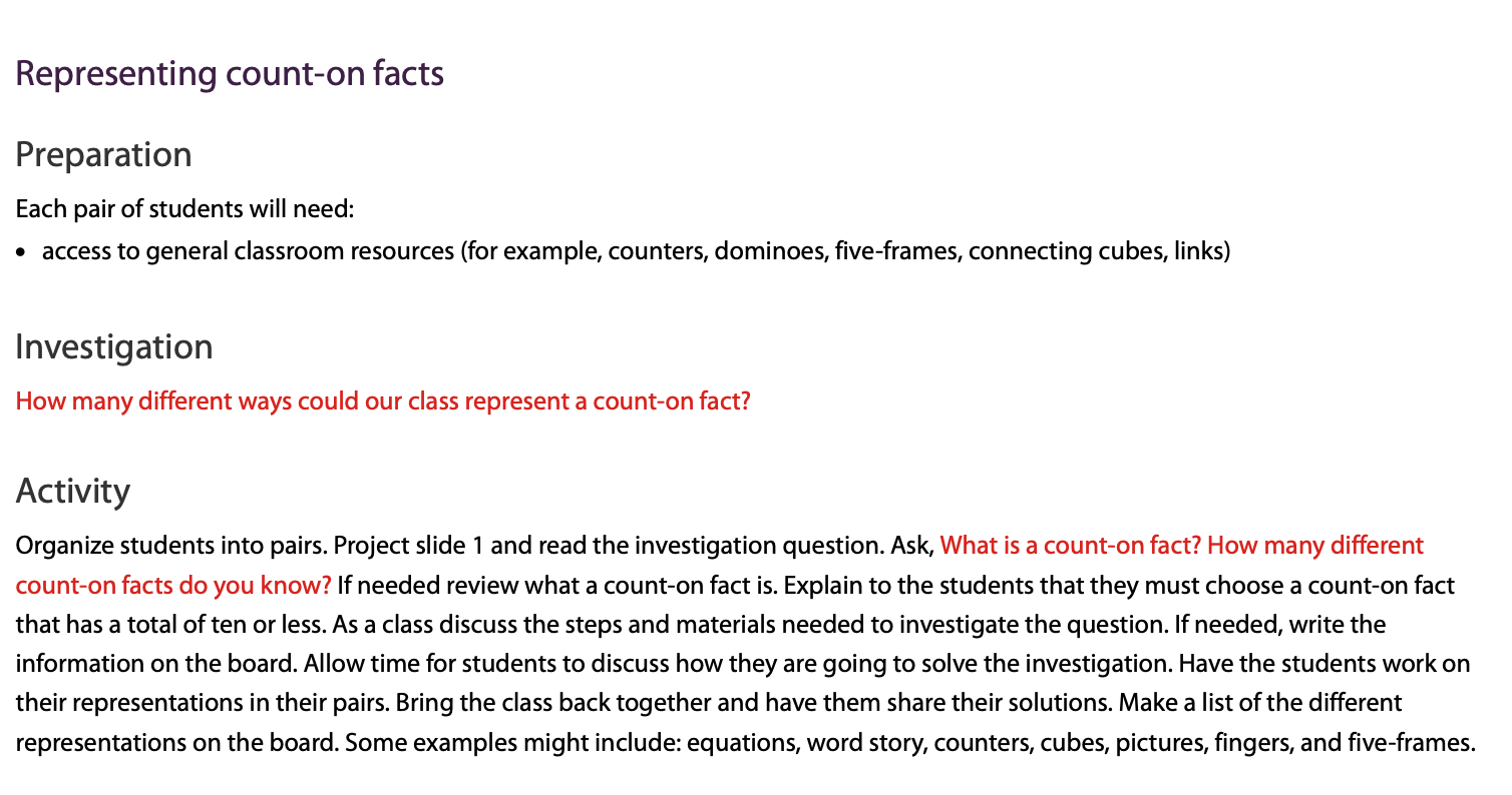 Download example of an investigation for this lesson here