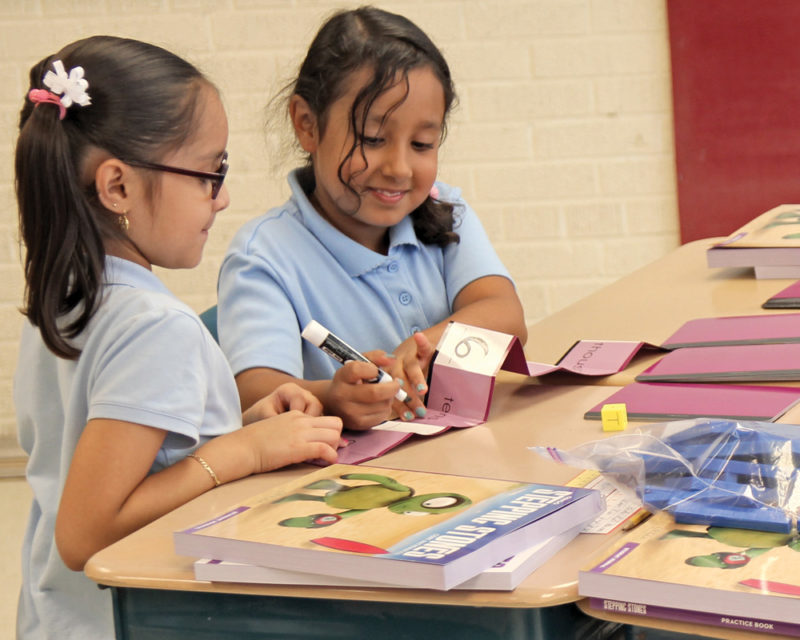 students at desk