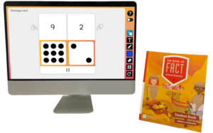 digital and print book and box of fact strategies