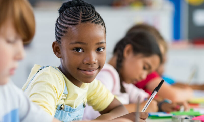 3 kids at school