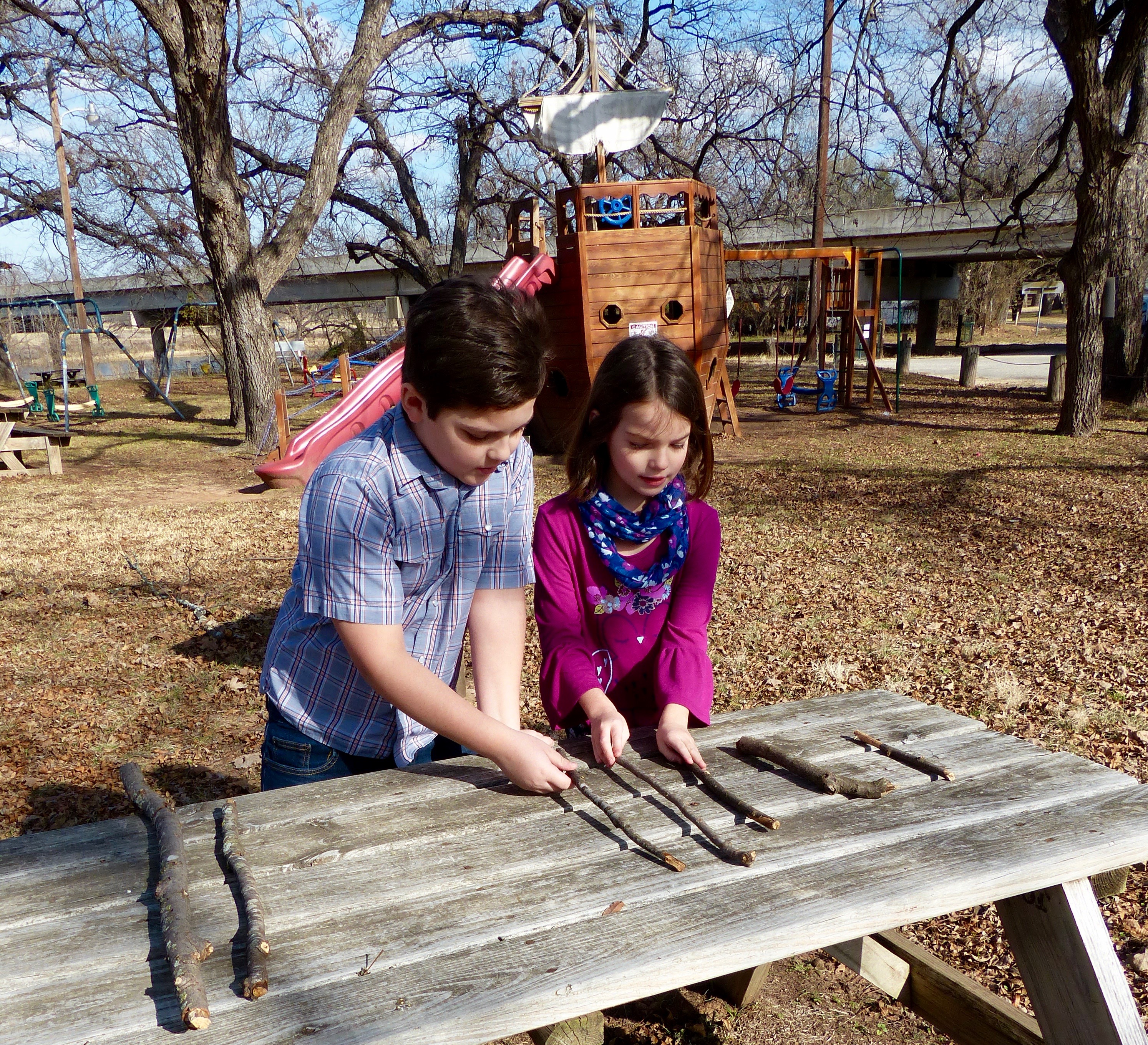 math games in the park - sticks activitiy